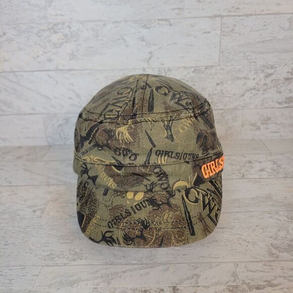 Girls With Guns Camo Strapback Cap Army Cadet Hat Green Brown Embroidered - Picture 2 of 9